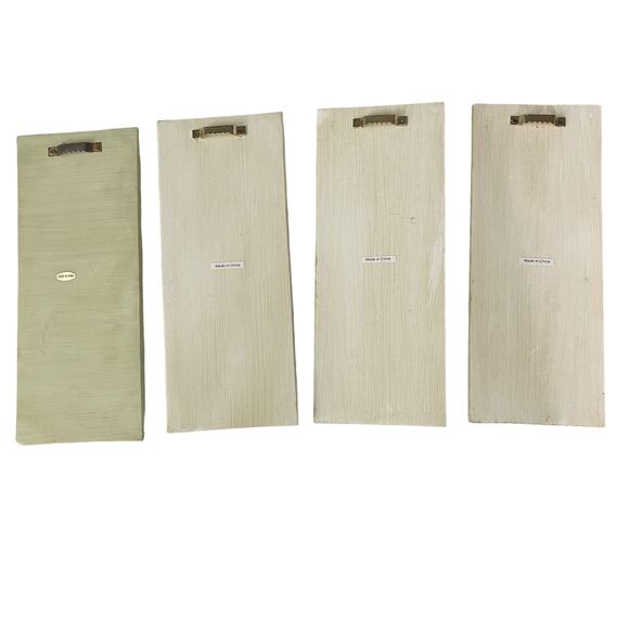 Floral Wall Art Set of 4  Ceramic Tulip Iris Lily Narcissus 4" x 9.5" each - Picture 2 of 6